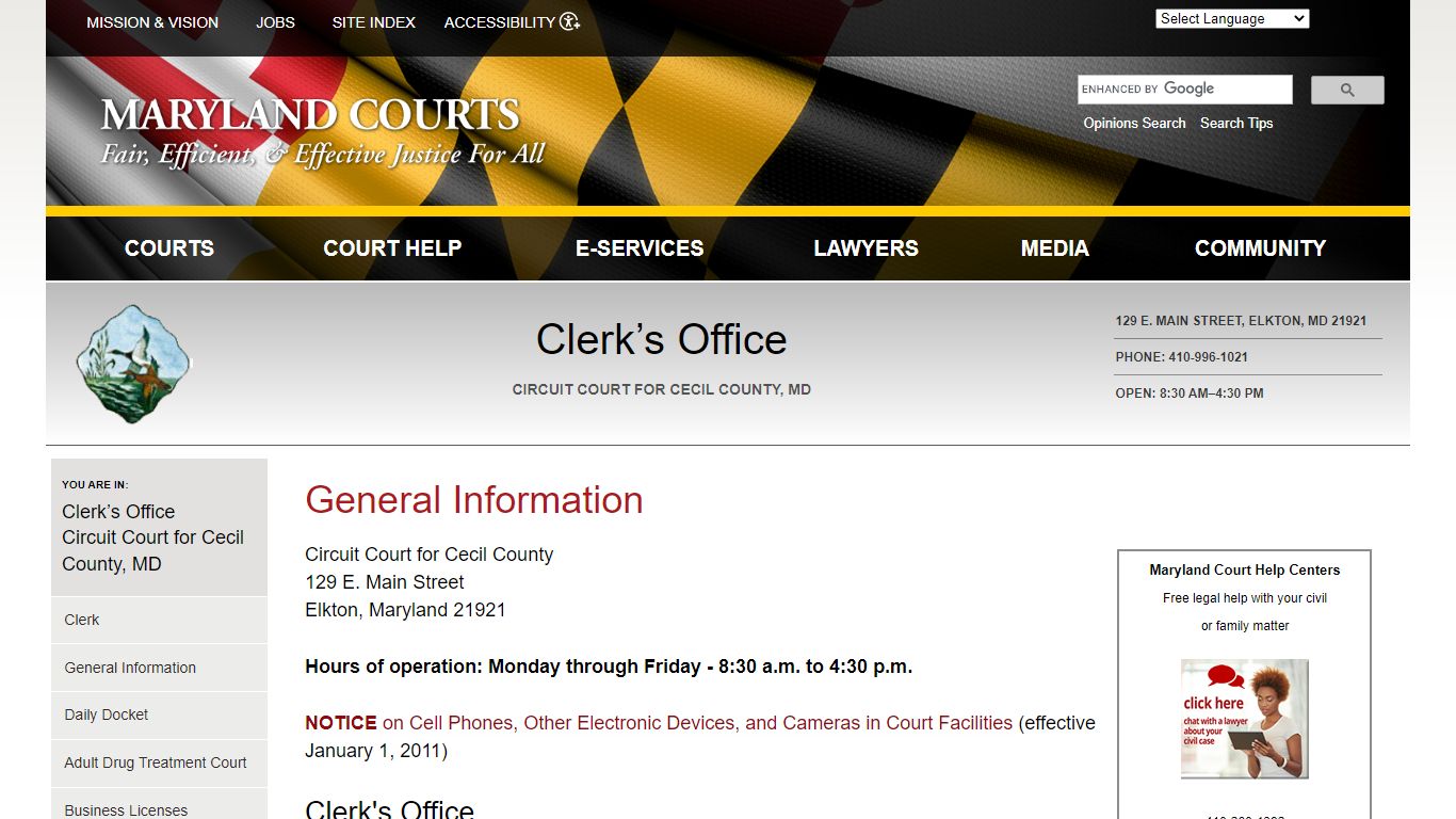 General Information | Maryland Courts